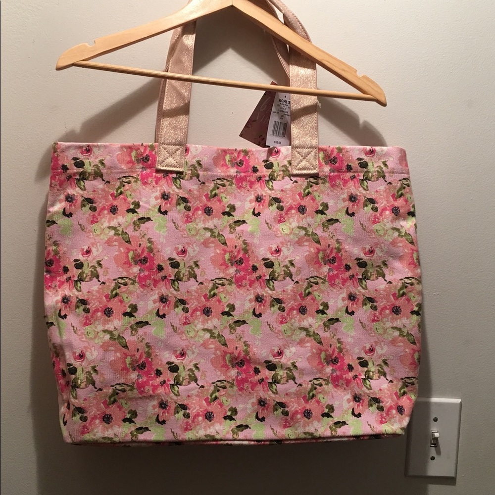 Floral Canvas Tote Bag NWT